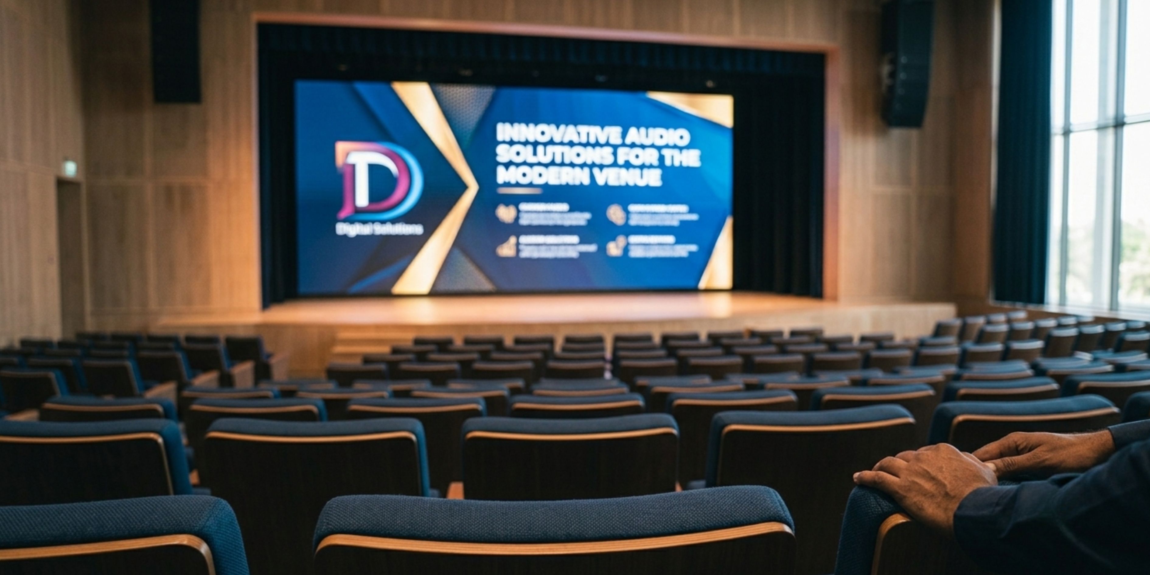 LED video wall installed as part of auditorium video system setup