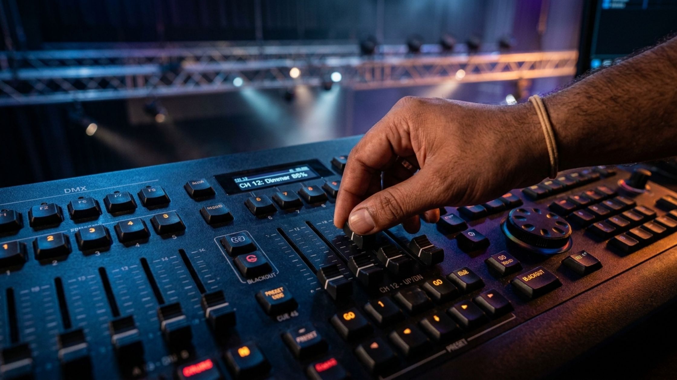 DMX stage lighting installation control system setup
